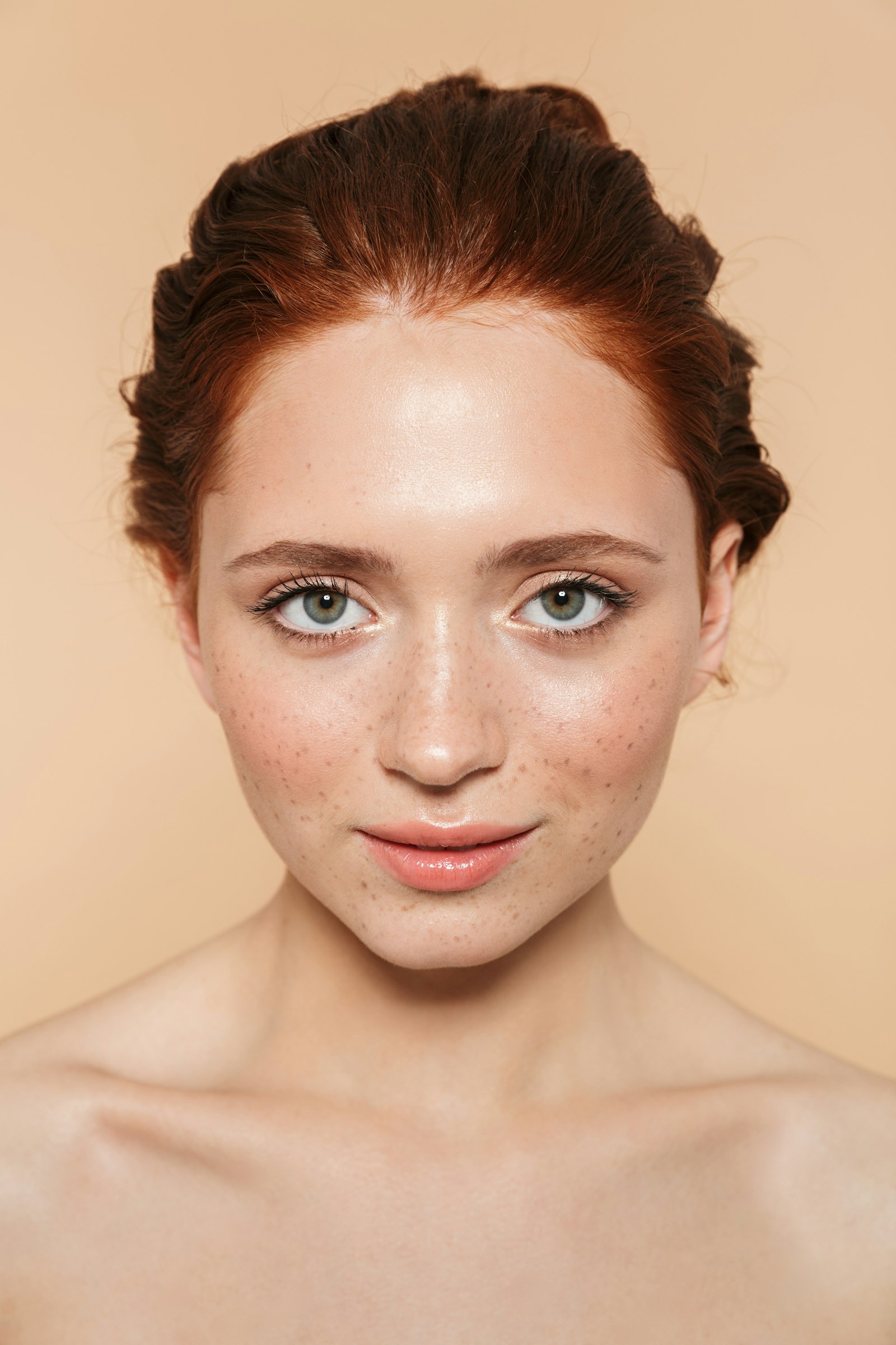 Woman with natural, healthy-looking skin